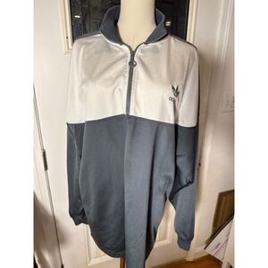 Vintage Adidas Originals Quarter Zip Track Jacket Men Large Grey White Trefoil L